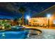 Inviting pool and spa with pergola and seating at 156 Ozuna Ct, Las Vegas, NV 89183