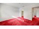 Simple bedroom with red carpet and a closet at 2105 Berkley Ave, Las Vegas, NV 89101