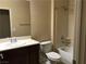 Bathroom with tub shower combo at 2416 Weaverville Dr, Henderson, NV 89044