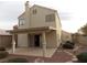 Covered patio and spacious backyard with gravel at 2662 Churchill Cir, Henderson, NV 89074