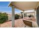 Relaxing patio with seating area and mountain views at 408 Matecumbe Way, Boulder City, NV 89005