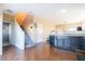 View of staircase leading upstairs from kitchen area at 6074 Lazarro Ct, Las Vegas, NV 89139