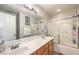 Clean bathroom with double sinks and a shower/tub combo at 6228 Wood Stork Ave, Las Vegas, NV 89122