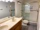 Bathroom with double vanity, shower, and toilet at 730 S Royal Crest Cir # 445, Las Vegas, NV 89169