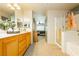 Bathroom with double vanity and shower at 7317 Wild Roar Ave, Las Vegas, NV 89129