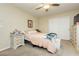 Bedroom with a double bed and ceiling fan at 7317 Wild Roar Ave, Las Vegas, NV 89129