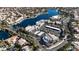 Aerial view of lakefront community and shopping area at 7608 Sea Wind Dr, Las Vegas, NV 89128