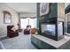 Elegant fireplace with a slate surround in the main bedroom at 816 Sandsprings St, Henderson, NV 89011