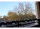 View of mature trees and parking lot from balcony at 833 Aspen Peak Loop # 2225, Henderson, NV 89011