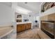 Spacious bathroom with double vanity, bathtub, and fireplace at 8529 Copper Knoll Ave, Las Vegas, NV 89129