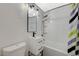 Clean bathroom with white subway tile and modern vanity at 1212 Reynolds Ave, North Las Vegas, NV 89030