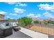 Private patio with mountain views and seating area at 1606 Dire Wolf Ave, North Las Vegas, NV 89084