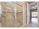 Bathroom with walk-in shower and grab bars at 2568 Dirleton Pl, Henderson, NV 89044