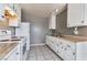 Kitchen with white cabinets and granite countertops at 3217 Joann Way, Las Vegas, NV 89108