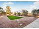 Landscaped backyard with artificial turf and gravel at 3748 Honey Crest Dr, Las Vegas, NV 89135