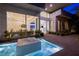 Modern courtyard with tranquil water feature and panoramic city views at 665 Overlook Rim Dr, Henderson, NV 89012