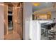 Modern home featuring an elevator and a large kitchen island with bar seating at 665 Overlook Rim Dr, Henderson, NV 89012