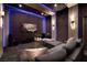 Cozy media room with ambient lighting, a large sectional, and a modern design at 665 Overlook Rim Dr, Henderson, NV 89012