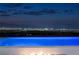 Night view of infinity pool overlooking city lights at 665 Overlook Rim Dr, Henderson, NV 89012