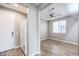 Simple bedroom with hardwood floors and ceiling fan at 8130 Skye Sweep St, Las Vegas, NV 89166