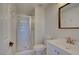 Clean bathroom with a shower and white vanity at 8466 Lambert Dr, Las Vegas, NV 89147