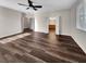 Bright main bedroom featuring hardwood floors and ensuite bathroom access at 866 Austin Peak Ct, Las Vegas, NV 89110