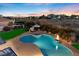 Elevated view of the property showcasing the pool and landscape at 9605 Verlaine Ct, Las Vegas, NV 89145