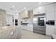 Sleek kitchen featuring stainless steel appliances and marble countertops at 9605 Verlaine Ct, Las Vegas, NV 89145