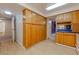 Kitchen with ample wood cabinets and blue countertops at 205 E Harmon Ave # 609, Las Vegas, NV 89169