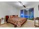 Bedroom with a king-size bed and access to a balcony at 2777 Paradise Rd # 2001, Las Vegas, NV 89109