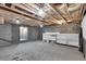 Unfinished basement with storage shelving at 3281 Mark Rd, Pahrump, NV 89060