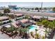 Aerial view of community pool and building at 5098 River Glen Dr # 220, Las Vegas, NV 89103