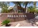 Community entrance sign for Bella Vita HOA at 5098 River Glen Dr # 220, Las Vegas, NV 89103