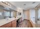 Main bathroom with double vanity, soaking tub and shower at 5694 Colbert St, North Las Vegas, NV 89081