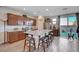 Modern kitchen with island, stainless steel appliances at 5694 Colbert St, North Las Vegas, NV 89081
