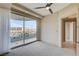 Bright bedroom with balcony access and city views at 9101 Alta Dr # 502, Las Vegas, NV 89145