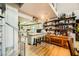 Island kitchen features granite countertops and spiral staircase at 919 Havre Ave, Henderson, NV 89015