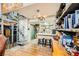 Open kitchen with granite counters and a spiral staircase view at 919 Havre Ave, Henderson, NV 89015