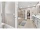 Elegant bathroom with soaking tub, walk-in shower, and double vanity at 10301 Fairview Ridge Ct, Las Vegas, NV 89166