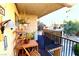 Outdoor balcony with a view of mature desert landscaping; a charming place to unwind at 1303 Darlene Way # 102B, Boulder City, NV 89005