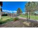 Landscaped backyard with golf course view at 4829 E Beacon Ridge Dr, Pahrump, NV 89061