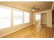 Spacious bedroom with wood ceiling, light flooring, and mirrored closet at 749 Rossmore Dr, Las Vegas, NV 89110