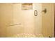 Walk-in shower with glass enclosure and pebble floor at 749 Rossmore Dr, Las Vegas, NV 89110