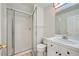 Bathroom with shower, toilet and white vanity at 1624 Ravanusa Dr, Henderson, NV 89052