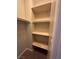 Walk-in closet with shelves for organizing clothes at 181 Elexese Ct, Las Vegas, NV 89183