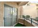 Private patio with sliding glass doors at 2251 Wigwam Pkwy # 211, Henderson, NV 89074