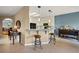 Kitchen boasts a breakfast bar and sleek black appliances at 2520 Links Dr, Laughlin, NV 89029