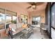 Cozy screened patio with comfortable seating and views of the outdoors at 2520 Links Dr, Laughlin, NV 89029