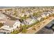 Aerial view of a house with a pool and solar panels, near a school at 2757 Sunlight Creek St, Henderson, NV 89052