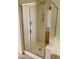 Walk-in shower with glass enclosure at 43 Pangloss St, Henderson, NV 89002